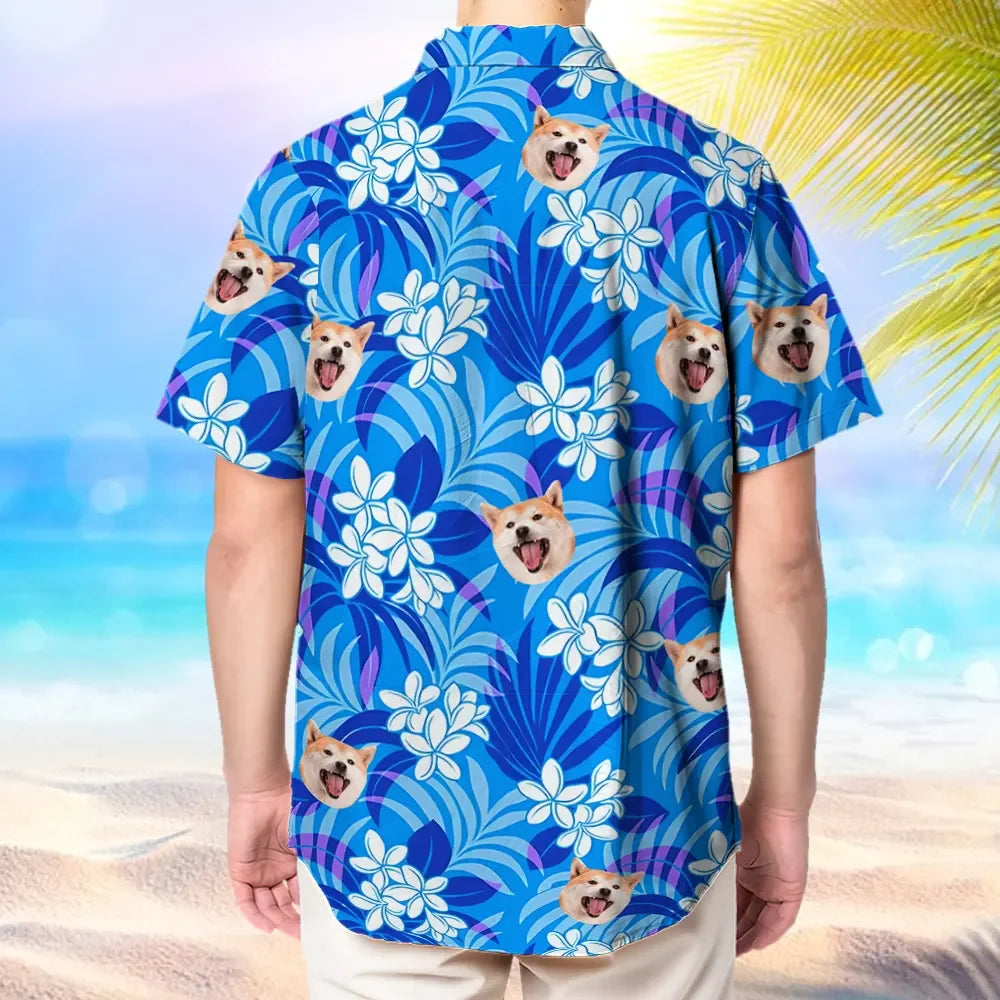 Custom Face Hawaiian Shirt Flower Beach Shirt For Pet Lover Hawaiian Beach Shirt Holiday Gift