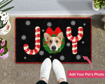 Load image into Gallery viewer, Custom Doormat with Dog Cat Pet Photo, Funny Personalized Pet Doormat, Christmas Joy Mat, Welcome Mat, Indoor Outdoor Mat, Front Door Mat
