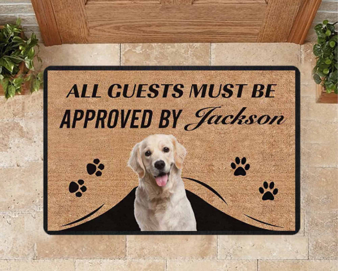 Custom Entrance Rug with Your Dog Photo and Name Funny Non Slip Rubber Front Door Mat Home Decor Personalized Doormat Housewarming Gifts