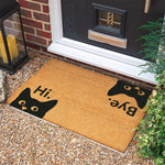 Load image into Gallery viewer, Hi Bye Cat Doormat | Housewarming Gift | Welcome Door Mat | Personalized Custom Doormat | New Home Gift | Wedding Gift | Personalized Gift
