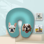 Load image into Gallery viewer, Custom U-Shaped Photo Pillow - Personalize With Your Loved Pets or Human Photos - Nap Photo Pillow - Travel Photo Pillow- Mother&#39;s Day Gift
