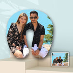 Load image into Gallery viewer, Custom U-Shaped Photo Pillow - Personalize With Your Loved Ones Photos - Nap Photo Pillow - Travel Photo Pillow - Best Gift Idea for Family
