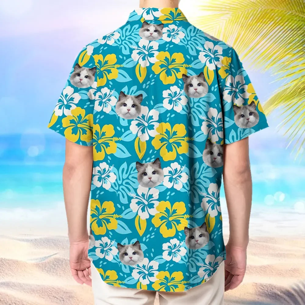 Custom Face Hawaiian Shirt Flower Beach Shirt For Pet Lover Hawaiian Beach Shirt Holiday Gift