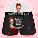 Load image into Gallery viewer, Custom Face Men&#39;s Boxer I Licked It So It&#39;S Mine Gift For Boyfriend,Valentine&#39;s Day Gifts for Husband, Waistband Text Boxer Gift
