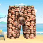 Load image into Gallery viewer, Personalized Hawaiian Short Face Beach Short Style Face on Swim Trunks Men Beach Trunk
