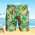 Load image into Gallery viewer, Personalized Hawaiian Short Flamingo Beach Short Style Face on Swim Trunks Men Beach Trunk
