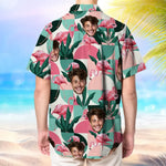 Load image into Gallery viewer, Custom Face Hawaiian Shirt Flamingo All Over Print Hawaiian Beach Shirt Holiday Gift
