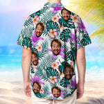 Load image into Gallery viewer, Custom Face Hawaiian Flower And Coconut Leaves All Over Print Hawaiian Beach Shirt Holiday Gift
