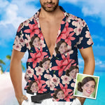 Load image into Gallery viewer, Custom Hawaiian Shirt With Face Flower All Over Print Hawaiian Beach Shirt Holiday Gift For Men
