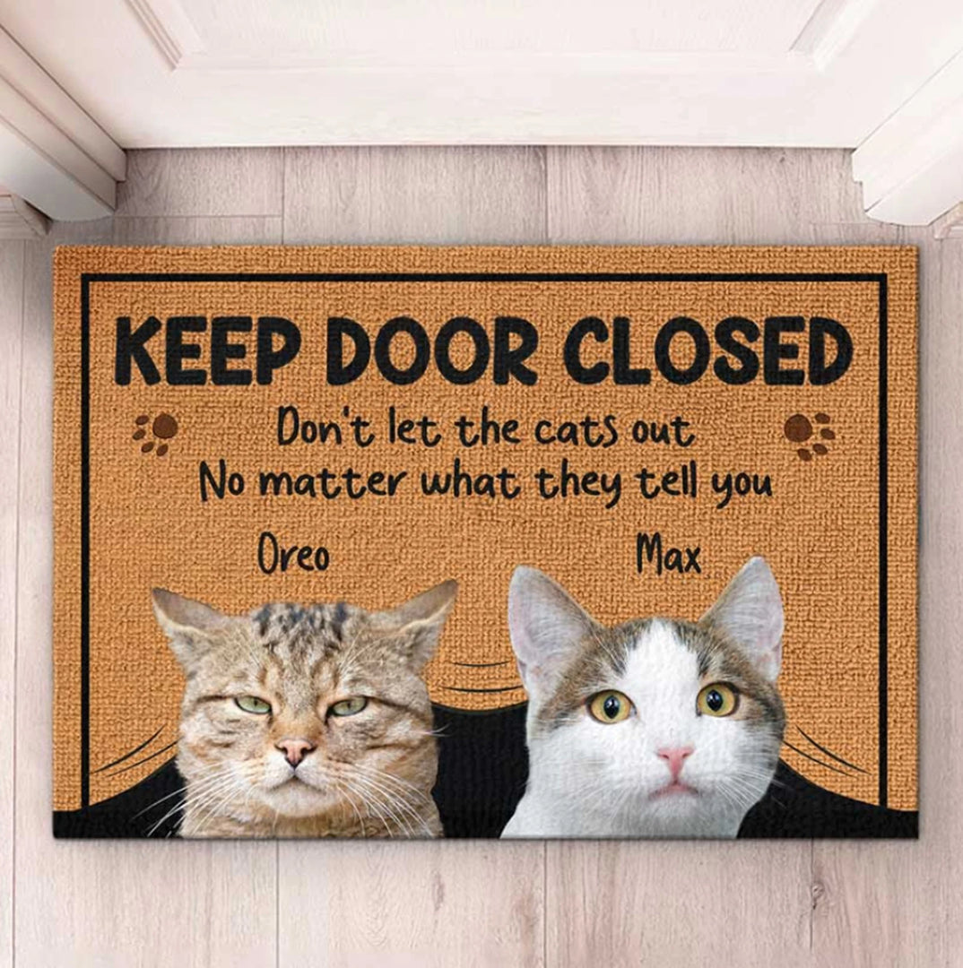 Funny Dog Doormat, Personalized Dog Face Photo Door Mat, Custom Dog Doormat gift Housewarming Party, Visitors must be approved for Christmas